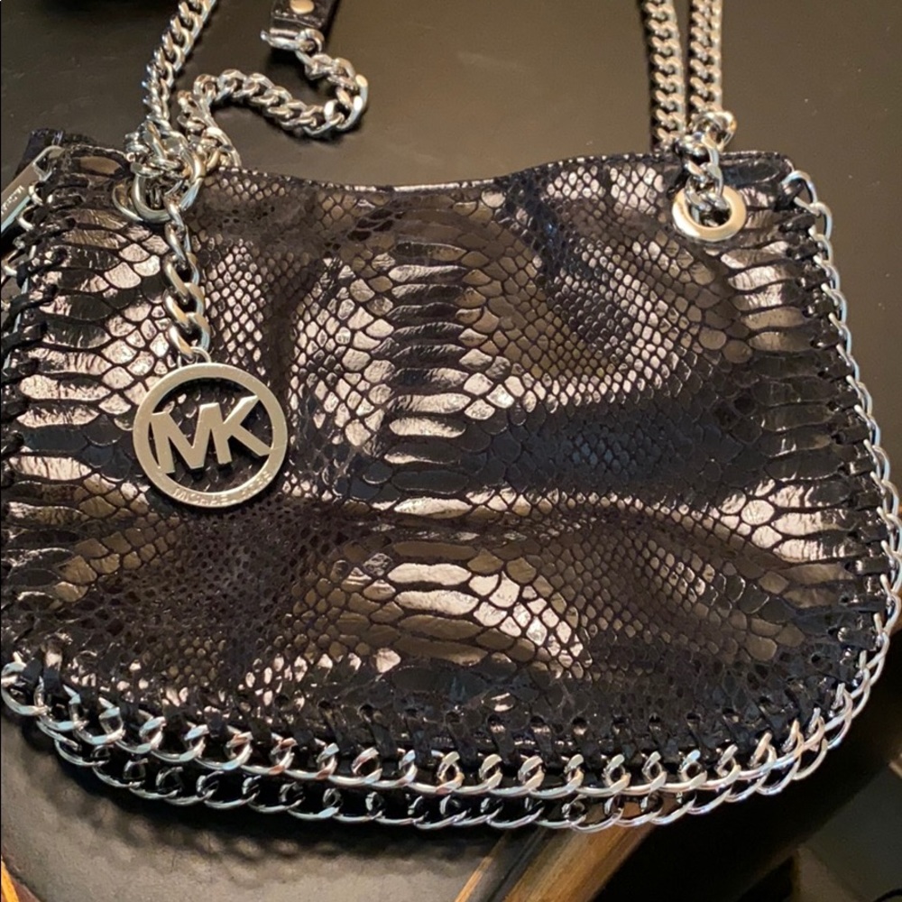 Leather python print Michael Kors handbag